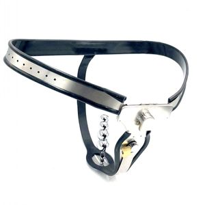 Dispositivo de castidad femenina de acero inoxidable Modelo-T ajustable Cinturón de sujeción SM Bondage con pantalones de tapón anal