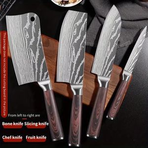 Ensemble de couteaux de cuisine en acier inoxydable, couteau de Chef de cuisine tranchant Portable, couperet à viande, adapté au pique-nique de Camping en plein air