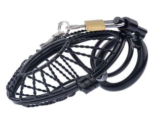 Mesh en acier inoxydable creux noir grand coq cage périphérique en métal Bondage pénis ceinture de bague esclave cbt sex jouet pour men2075772