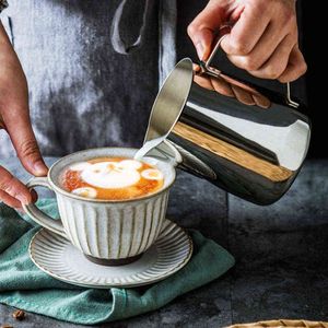 Pichet à mousse de lait en acier inoxydable, expresso café Barista Craft Latte Cappuccino tasse à crème de lait pichet à mousse T220810