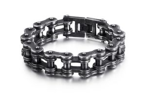 Acier inoxydable Tennis moto Locomotive chaîne Bracelets Rock Boutique placage couleur argent Plat vélo hommes cadeau