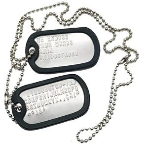 Acero inoxidable The Dog Tag Juego militar de 2 collares personalizados estilo militar con silenciadores de cadena de bolas Collares personalizados 240119