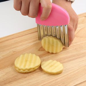 Aciller inoxydable Cutter Wavy Slicer Potato Carrot Crinking French Frenries Faire Knife Kitchen Fruit Vegetable Tools