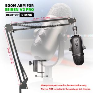 Dirigez-vous pour Razer Seiren V2 V 2 Pro Tabletop Suspension Sisseor Boom ARM Mic Cardaucheur Microphone Stand Microphone Stand Mount Support Support