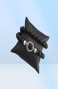 Collier de support Pave Obsidian Charme Europe Bijoux de cadeau de mode européen à la mode en 925 Silver Sterling pour hommes Femmes 22021834338223199153