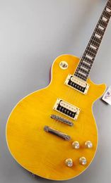 Guitare électrique Standard, motif tigre jaune, en bois importé, expédition rapide
