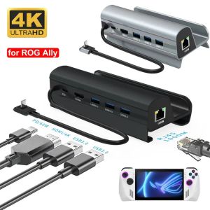 Base de console de jeu 4K HD 60HZ pour station d'accueil de jeu ASUS ROG Ally, HUB USB 3.0 Type-C professionnel, charge PD, Gigabit Ethernet