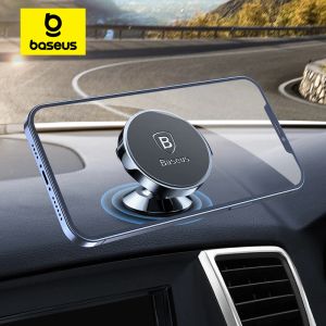 Stands Baseus Magnetic Car Phone Dectein dans la voiture pour iPhone Rotation complète Metal Phone Horsder Stand Stand Sticker Universal Car Holder