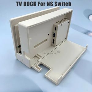 Soportes de color blanco marfil para Nintendo Switch, base de carga Compatible con HDMI, soporte de estación de carga para NS Switch Lite, adaptador de CA, fuente de alimentación