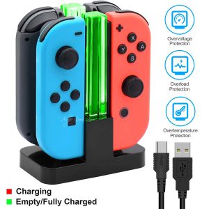 Stands Nintend Switch 4 Joycon Charger stand LED Joycon Fast Charging Dock Station pour Nintendo Nitendo Switch Joy Con Game Controller