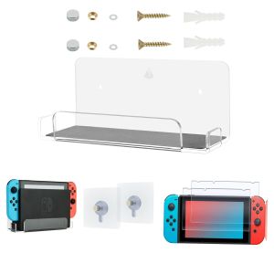 Soportes Nintend Switch soporte de montaje en pared estación de acoplamiento adhesivo estante pequeño soporte flotante para Nintendo Switch NS almacenamiento que ahorra espacio