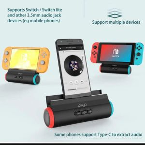 Stands Soporte de estación de carga con interruptor portátil, altavoz con audio estéreo para Nintendo Switch/Switch lite Mini 2019