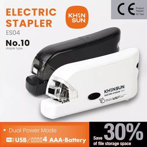 Staplers Khinsun Electric Stapler Stationery Automatic No.10 School Paper Stapler Office Stationery 230923
