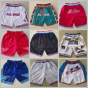 Star All Team Basketball Just Shorts Don Sport Wear Pocket Zipper Jogginghose Mann 2019-2020 1996 1997 2003 Jahr Rot Blau Western Eastern Running