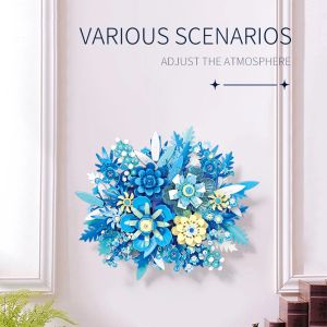 Estrella colorida flor de construcción del mar/sala de la casa flores decorativas modelo/juguete de plástico para niños regalo para adultos
