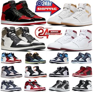 1s Chaussures de basket-ball perdu trouvés brevetés Bred University Blue Dark Mocha Bubble Gum Bio Hack Shadow Metallic Borgogne Metallic Gold Sports Trainers Sneakers Outdoor