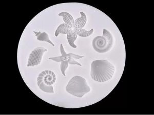 Molde de pastel de estrella de mar, concha biológica del océano, conchas de mar, molde de silicona para Chocolate, herramientas líquidas de cocina DIY 1208