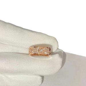 Starry Ring Love Rings Nail Ring Designer For Womens Titanium Steel Rose Gold Silver plaqué de diamant complet pour l'homme Gift de fiançailles de mariage 4 5 Tailles de 6 mm