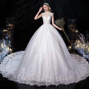 Starry Sky Master Boda Vestido Big Tail 2022 New Novia One-Shoulder Mujeres embarazadas Sen Super Fairy Dream French Style