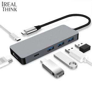 Stations IREALTHINK USB 3.1 Type C Adaptateur USB C Hub Pro Dock Splitter USB 3.0 Hub 100W PD Chargement Full HD 4K pour iPhone 11 Pro / MacBook