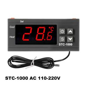 Controlador de temperatura LED digital STC-1000 Termostato Centigrade Calentamiento de calentamiento 2 Relés Salida NTC Sensor sonda AC 110-220V