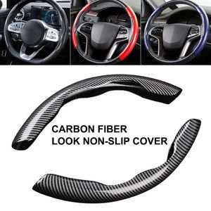 Couvertures de volant Couverture de voiture Couverture de voiture Fibre noire de carbone pour Jeep Renegade Wrangler JK JL Compass Grand Cherokee WK Patriot Outil intérieur