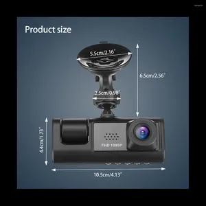 Couvre-volant Voiture DVR HD 1080P 3 lentilles à l'intérieur du véhicule Dash CamCaméra à trois voies DVR Enregistreur vidéo Enregistreur Dashcam Caméscope