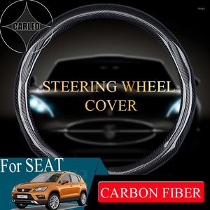 Housses de volant housse de voiture en Fiber de carbone pour SEAT série Ibiza Leon Ateca Tarraco universel 38cm 15 ''Wrap