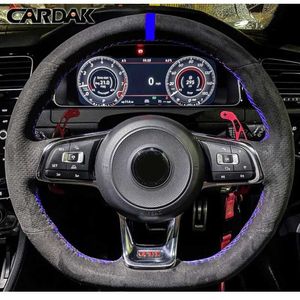 CARDAK Couvre-volant de voiture en daim personnalisé pour vagVW Golf R MK7 Golf 7 GTI VW Polo GTI Scirocco 2015 2016L24014