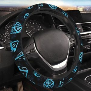 Steering Wheel Covers D20 Dice Set Pattern (Blue) Thickening Car Cover 38cm Universal Suitable Elastic