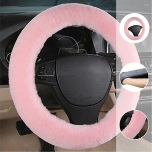 Fundas para volante moda clásica 35-42cm invierno mullido cálido lana coche Whee cubierta elegante resistente al desgarro y resistente al desgaste