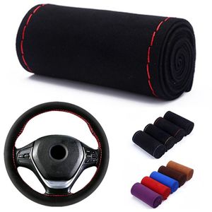 Steering Wheel Covers Premium Cover Braiding Car Case Non-slip Suede Matte Leather For