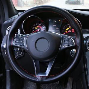 Cubiertas del volante Universal Car Cover Protection Automotive Interior PU Leather Steering-Wheel Braid 38CM / 15 ''