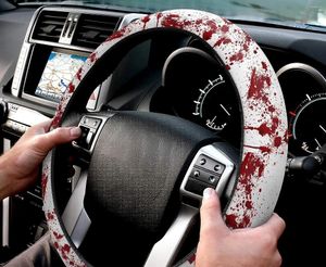 Fundas para volante, funda universal para mujeres, hombres, Halloween, terror, manos sangrientas, 15 pulgadas, antideslizante, lavable, transpirable, accesorios para coche