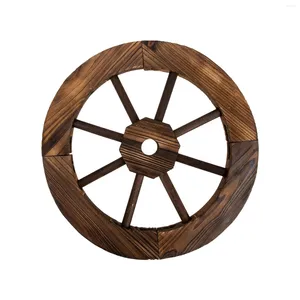 Cubiertas de volante Decoración de coche de madera Decoración de barco pirata Granja Ruedas de carro Artesanía Colgante de pared Equipo de madera vintage