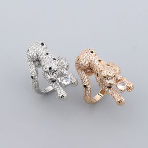 Stéréo 3D léopard promesse bagues bande diamant bagues de joaillerie pour femmes hommes fiançailles en argent sterling unique 18k Saint Valentin ensemble cadeau à la mode unique