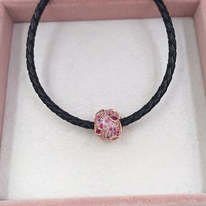 Kit de fournitures de fabrication de bijoux boho en argent sterling pandora Kiss Pave breloques à faire soi-même bracelet en or rose pour femmes hommes chaînes de cristaux ensemble de collier de perles pendentif 788702C01