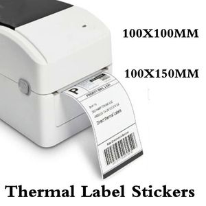 Autocollants 4x6 pouces Expédition Lable Sticker en papier thermique direct 100x100 / 150 mm Autocollants adhésifs 4 pouces Matchage pour imprimante thermique