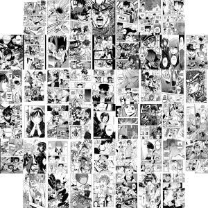 Autocollants 50 pièces Anime Manga japonais pour Kit de collage mural impressions chics décor de salle pour ACG Okaku Culture carte postale d'art mural pour accessoire de chambre