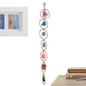 Pegatinas 7 chakras cristal crudo piedras preciosas decoración de la pared ornamento árbol de la vida colgador de pared decoración del hogar piedras preciosas caídas meditación piedra de cuarzo