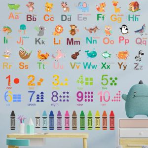 Autocollants animaux 26 ABC alphabet mots autocollants muraux pour enfants chambre chambre enfant sticker papier peint pvc baby secrols mural art art