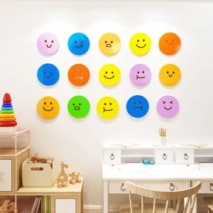 Autocollants Cartoon Smiley Face Expression Pack Sticker mural pour les enfants chambre décor à la maison salon créatif en acrylique mural autocollants auto-pâte