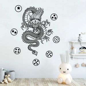 Autocollants Dragon chinois autocollant mural souhaitant amulette film Anime amoureux chambre d'enfants décoration de la maison vinyle décalque cadeaux pour enfants DM2