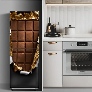 Pegatinas de chocolate para refrigerador, cubierta de puerta para cocina, alimentos, frutas, verduras, adhesivo de vinilo, pegatinas para nevera, calcomanías, murales de arte 3D