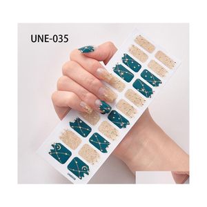 Autocollants Stickers 22 Messages / 1 Feuille Nail Art Uv Gel Polish Wraps Strips Fl Er Colorf Manucure Tool Drop Delivery Health Beauty Salon Dhxym