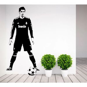 Autocollants POOMOO peintures murales nouveau Cristiano Ronaldo réel CR7 mur Art décalcomanie décor autocollant vinyle affiche 102x50 cm