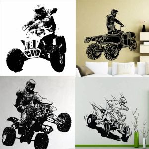 Autocollants muraux en vinyle pour Quad Bike ATV Racing Rider Sports extrêmes, 4 roues hors route, décoration artistique pour la maison