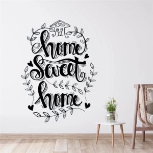 Stickers muraux Home Sweet Home Citations Autocollants Vinyle Branche Familiale Peintures Murales Pour Chambre Salon Décor Papier Peint Amovible HJ2237