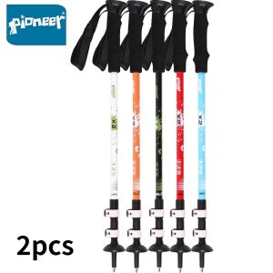 Sticks Pioneer 2pcs Trekking Randonnée Polonais Pack rapide Lock Nordique Sticks Télescopic Ultralight Walking Canes