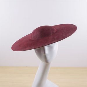 Chapeaux à bord avare 40CM Fascinators Base Marron Big Pillbox Cap Fournitures de chapellerie de mariage Accessoires de cheveux DIY Chapeau Femmes Kenducky Church Headpiece 230918